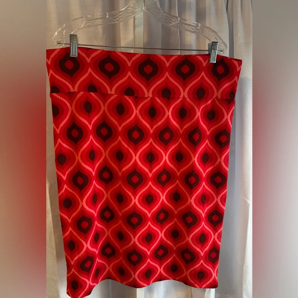 Lularoe Womens Red Geometric Pattern
Stretch Knee Length Skirt Size 3X. - Picture 1 of 4